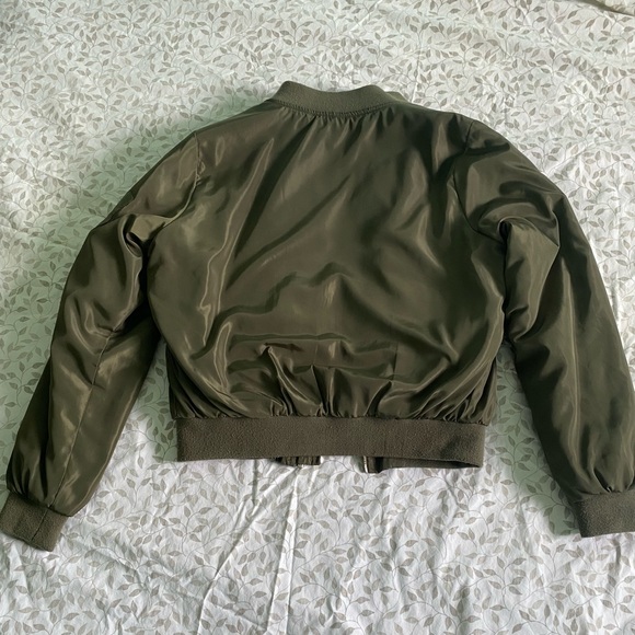 Green Bomber Jacket- Size S/M - Picture 2 of 2